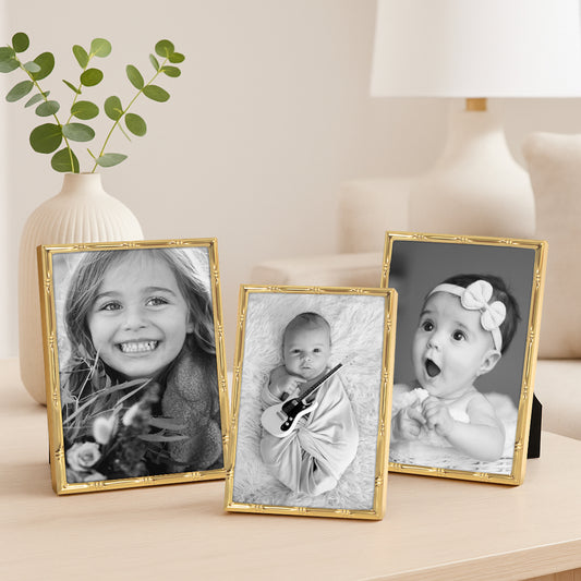 Americanflat Picture Frame | Bamboo-Style Molding | Shatter-Resistant Glass