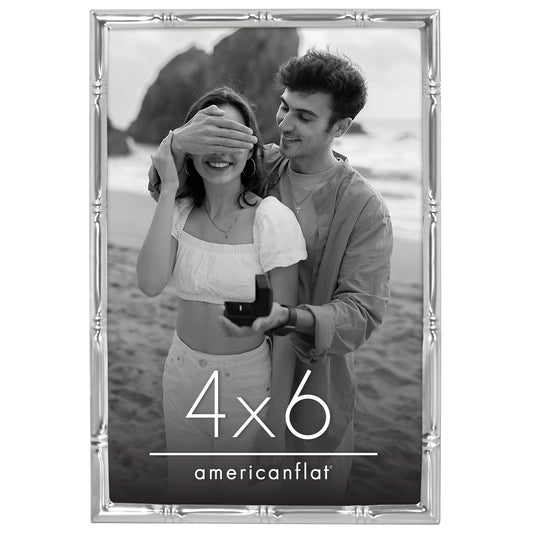 Americanflat Picture Frame | Bamboo-Style Molding | Shatter-Resistant Glass