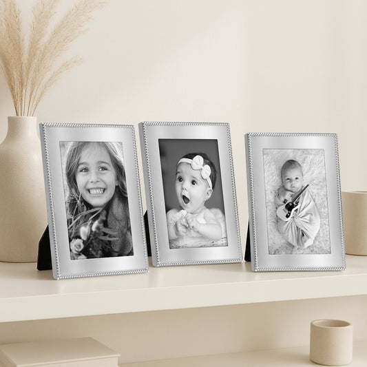 Americanflat Picture Frame | Beaded-Style Detailing | Shatter-Resistant Glass