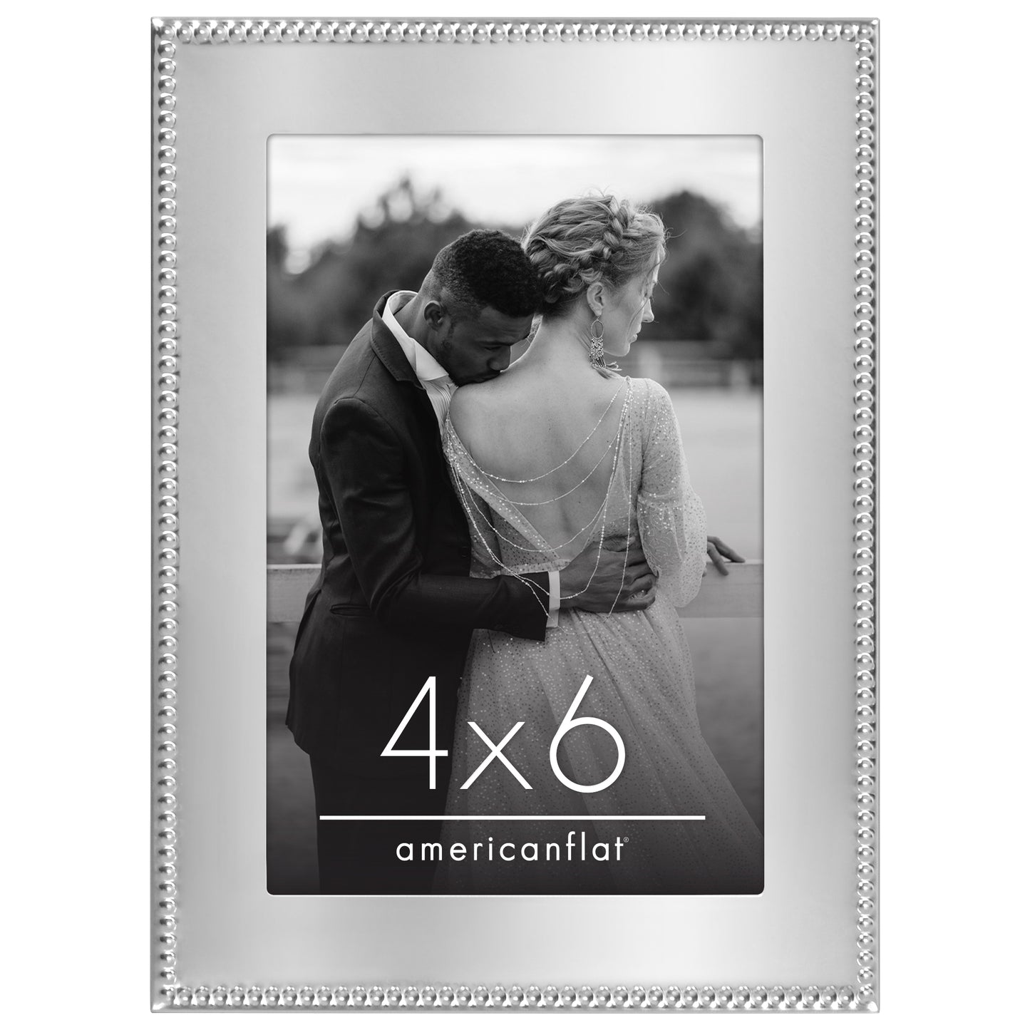 Americanflat Picture Frame | Beaded-Style Detailing | Shatter-Resistant Glass