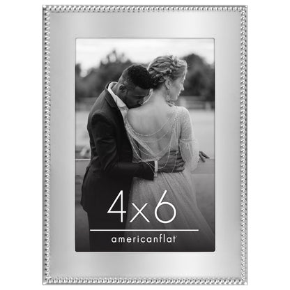 Americanflat Picture Frame | Beaded-Style Detailing | Shatter-Resistant Glass