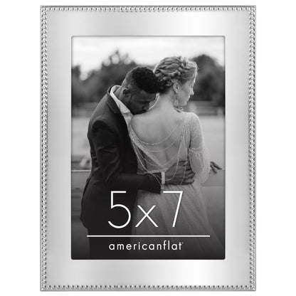 Americanflat Picture Frame | Beaded-Style Detailing | Shatter-Resistant Glass