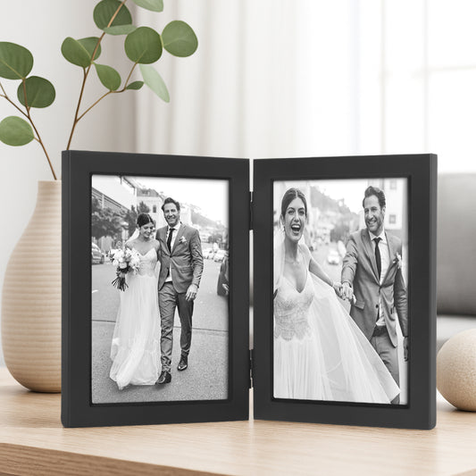 Americanflat Hinged Picture Frame | Wide, Beveled Molding | Shatter-Resistant Glass