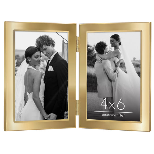 Americanflat Hinged Picture Frame | Wide, Beveled Molding | Shatter-Resistant Glass