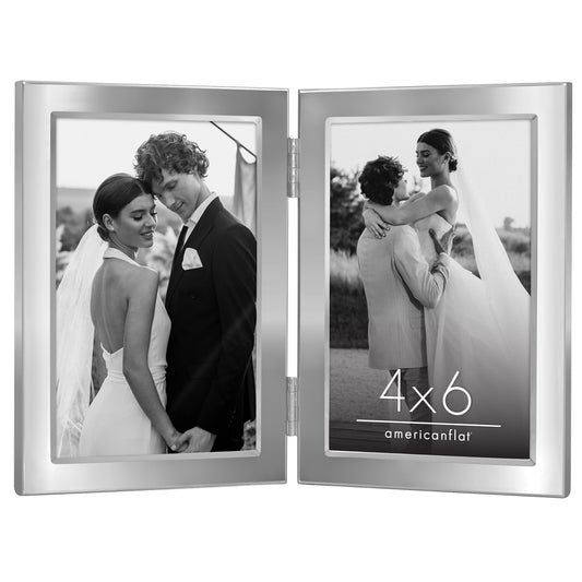 Americanflat Hinged Picture Frame | Wide, Beveled Molding | Shatter-Resistant Glass