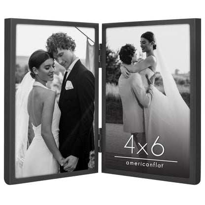 Americanflat Hinged Picture Frame | Classic, Modern Molding | Shatter-Resistant Glass