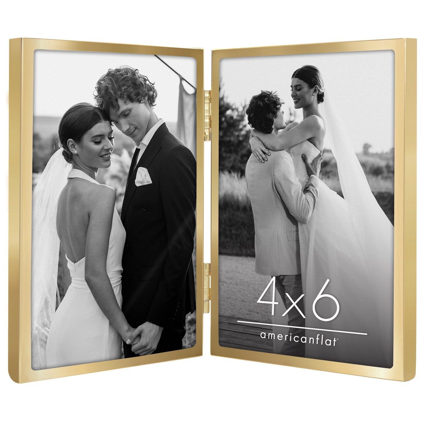 Americanflat Hinged Picture Frame | Classic, Modern Molding | Shatter-Resistant Glass