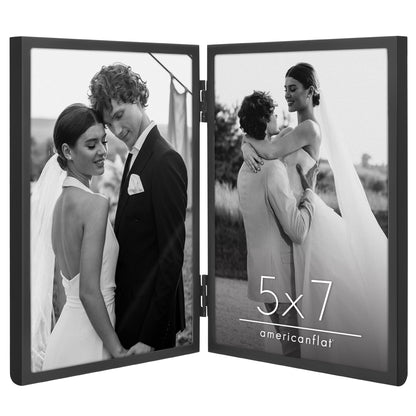 Americanflat Hinged Picture Frame | Classic, Modern Molding | Shatter-Resistant Glass