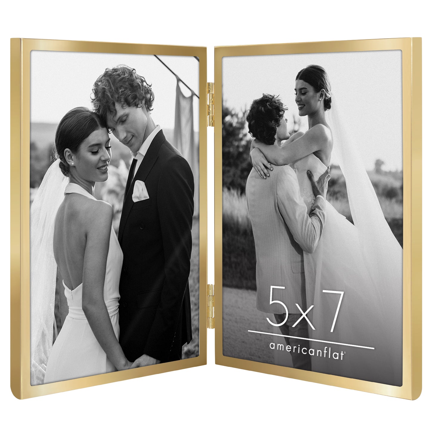 Americanflat Hinged Picture Frame | Classic, Modern Molding | Shatter-Resistant Glass