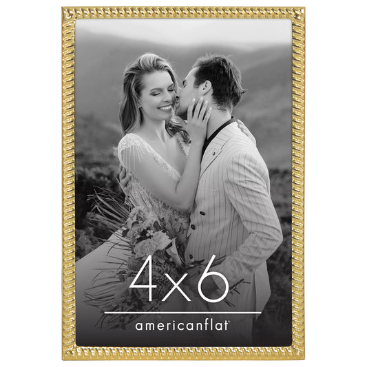 Americanflat Picture Frame | Rope-Style Textured Detailing | Shatter-Resistant Glass