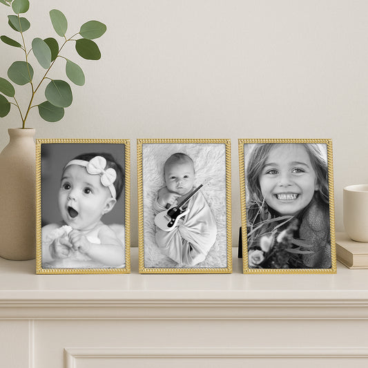 Americanflat Picture Frame | Rope-Style Textured Detailing | Shatter-Resistant Glass
