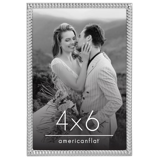 Americanflat Picture Frame | Rope-Style Textured Detailing | Shatter-Resistant Glass