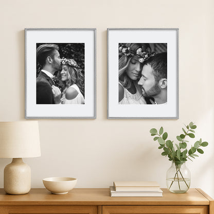 Americanflat Picture Frame with Mat | Rope-Style Textured Detailing | Shatter-Resistant Glass