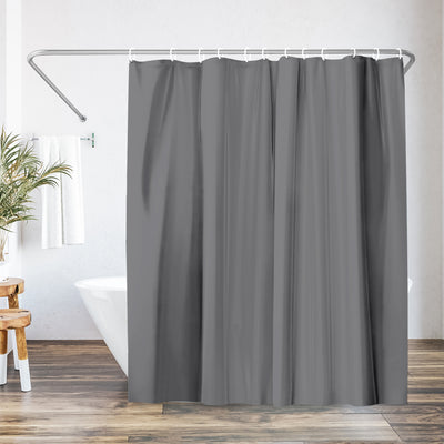 Shower Curtain | Water Resistant | Polyester Fabric | Machine Washable Decor — 71x74 / Grey