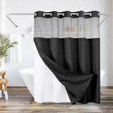 Americanflat 72x75 Hookless Waffle Pattern Shower Curtain - Water-Resistant Long Shower Curtain with Sheer Panel, Snap-In Liner, and Grommets