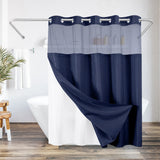 Americanflat 72x75 Hookless Waffle Pattern Shower Curtain - Water-Resistant Long Shower Curtain with Sheer Panel, Snap-In Liner, and Grommets