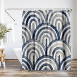71x74 Abstract Shower Curtain with 12 Metal Grommets | Modern Artistic Design