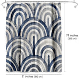 71x74 Abstract Shower Curtain with 12 Metal Grommets | Modern Artistic Design