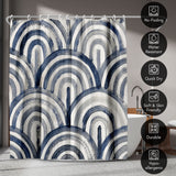 71x74 Abstract Shower Curtain with 12 Metal Grommets | Modern Artistic Design
