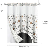 Americanflat 72x75 Hookless Shower Curtain - Abstract Black Bronze Shower Curtain with Sheer Panel, Snap-In Liner, and Grommets - 100% Polyester