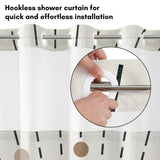 Americanflat 72x75 Hookless Shower Curtain - Abstract Black Bronze Shower Curtain with Sheer Panel, Snap-In Liner, and Grommets - 100% Polyester