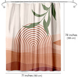 71x74 Boho Shower Curtain with 12 Metal Grommets | Desert-Inspired Design