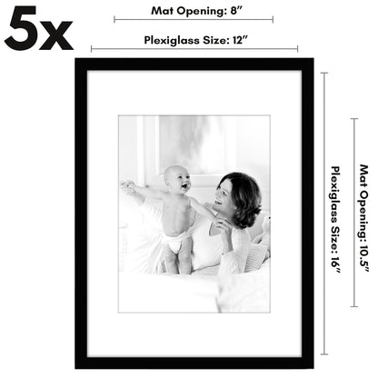 Picture Frame - Set of 5 Frames - Variety of Sizes and Colors