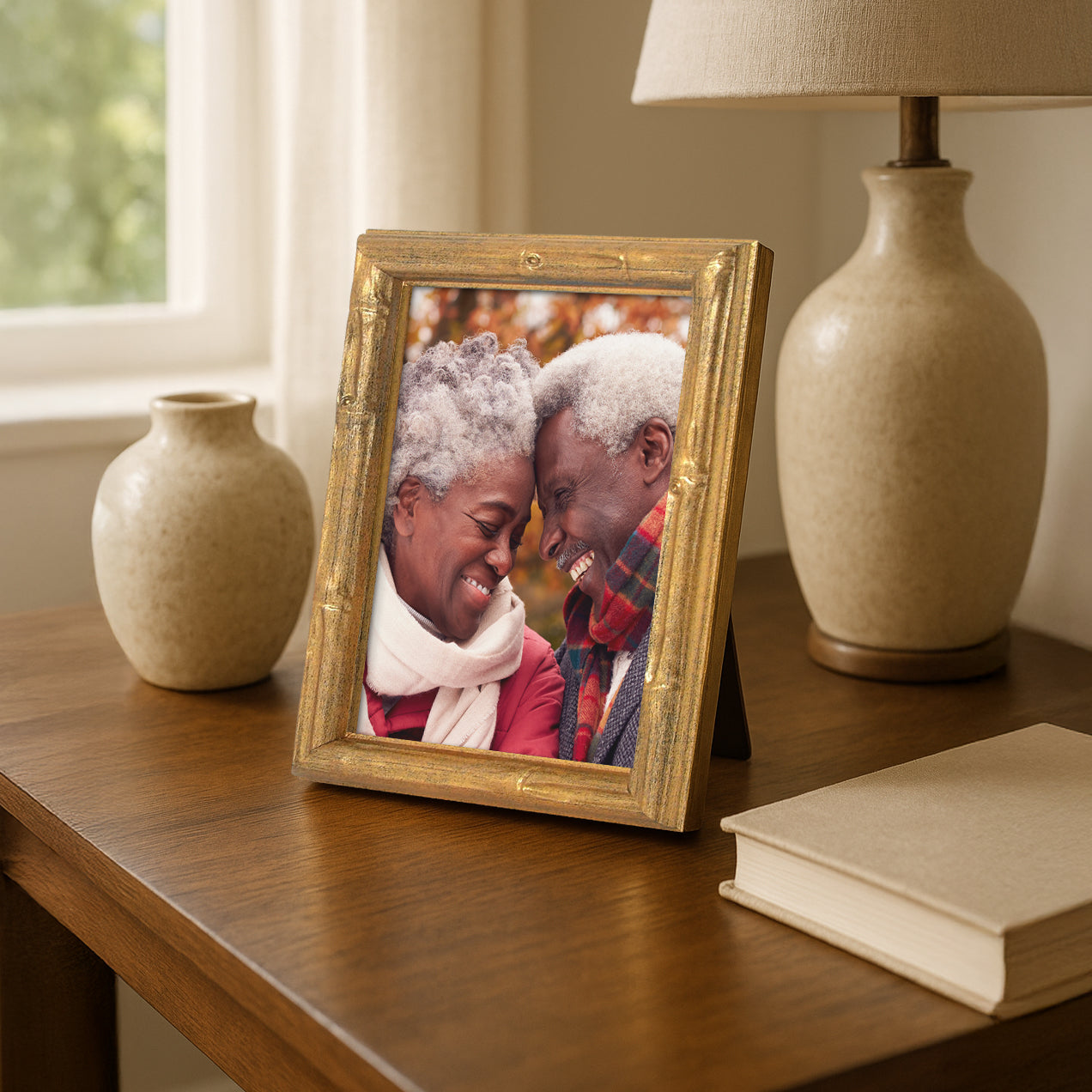 Americanflat Picture Frame | Faux Bamboo Molding | Shatter-Resistant Glass