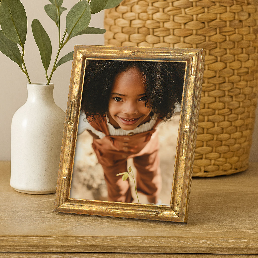 Americanflat Picture Frame | Faux Bamboo Molding | Shatter-Resistant Glass