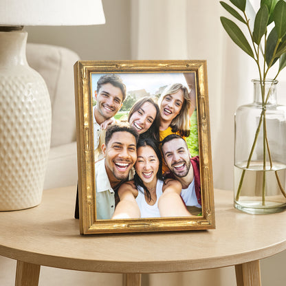 Americanflat Picture Frame | Faux Bamboo Molding | Shatter-Resistant Glass