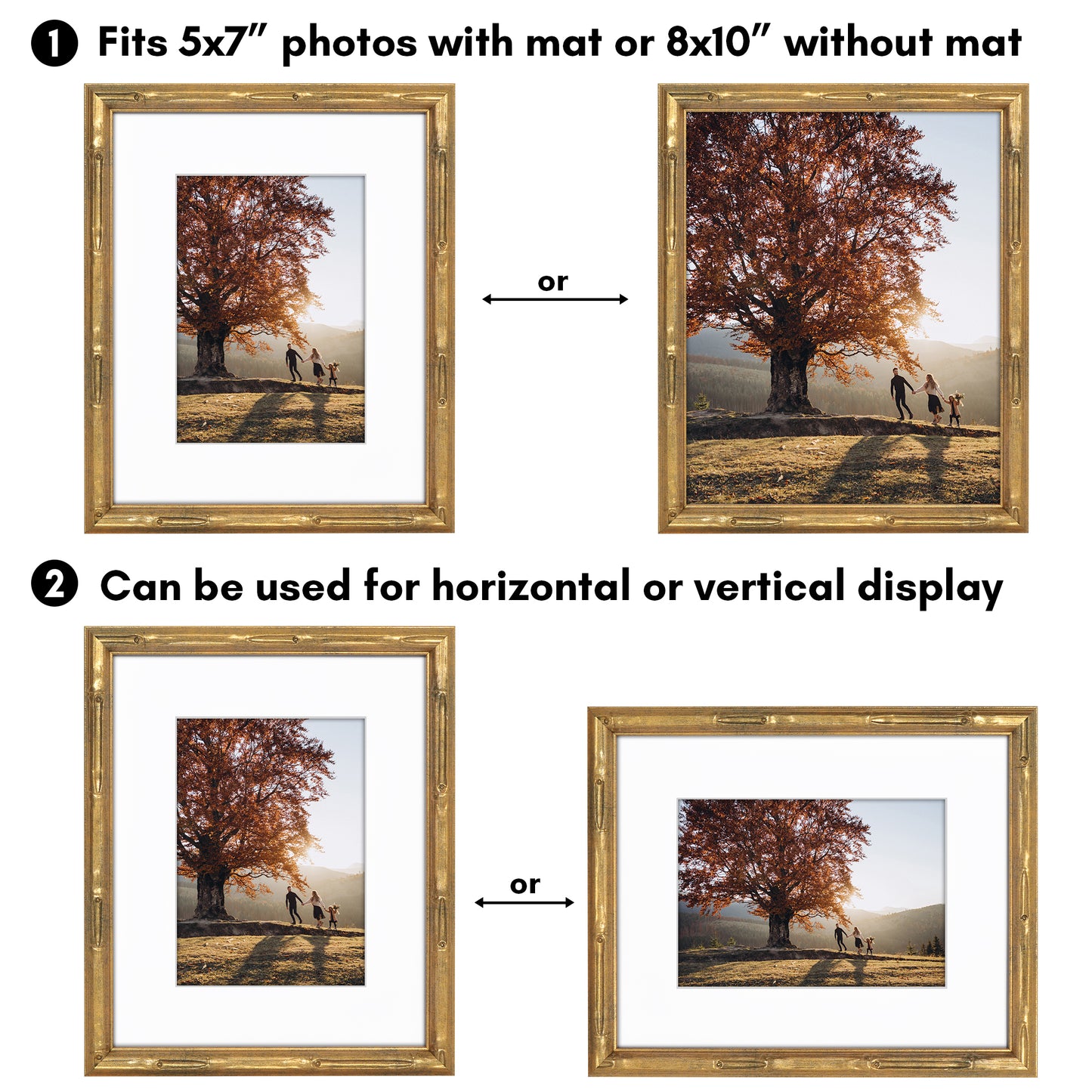 Bamboo-Style Occasion Frame | Bamboo Wood | With Mat | Modern - Premium Quality
