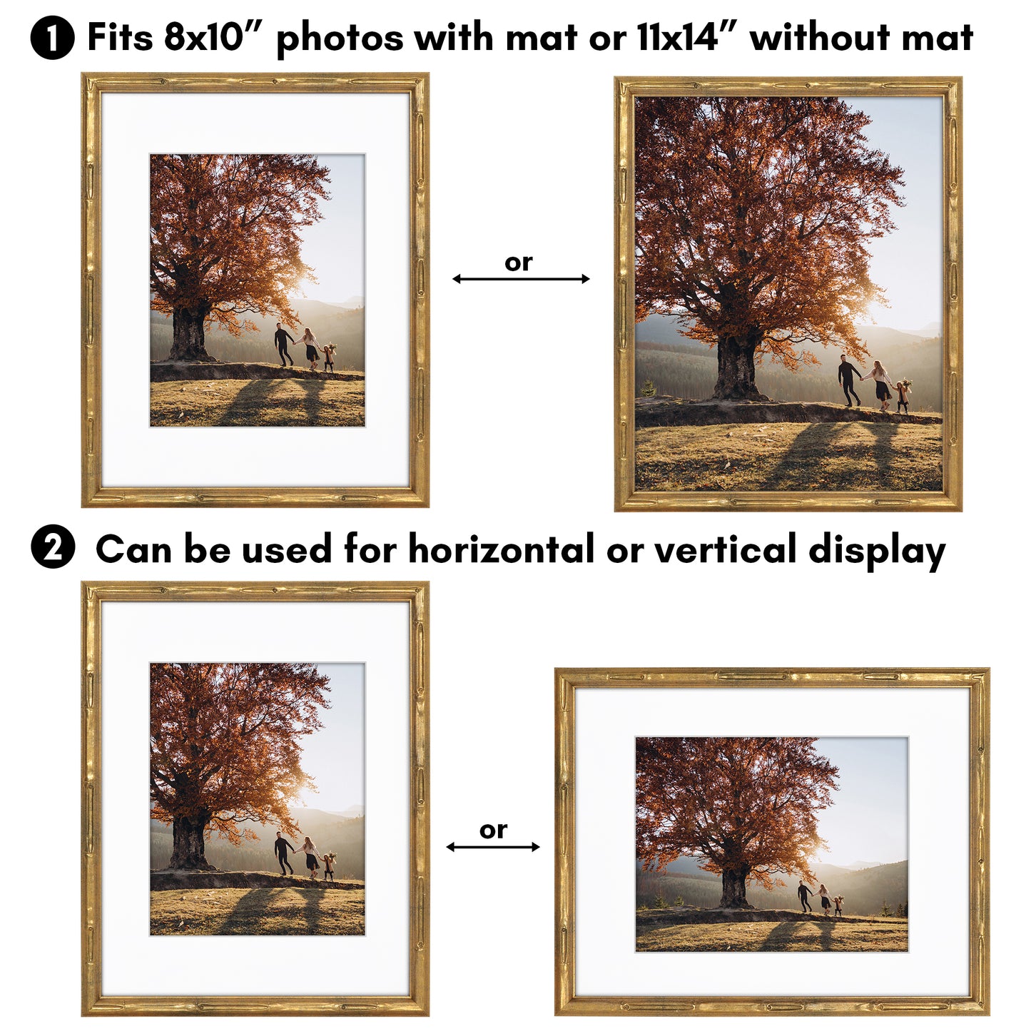 Bamboo-Style Occasion Frame | Bamboo Wood | With Mat | Modern - Premium Quality