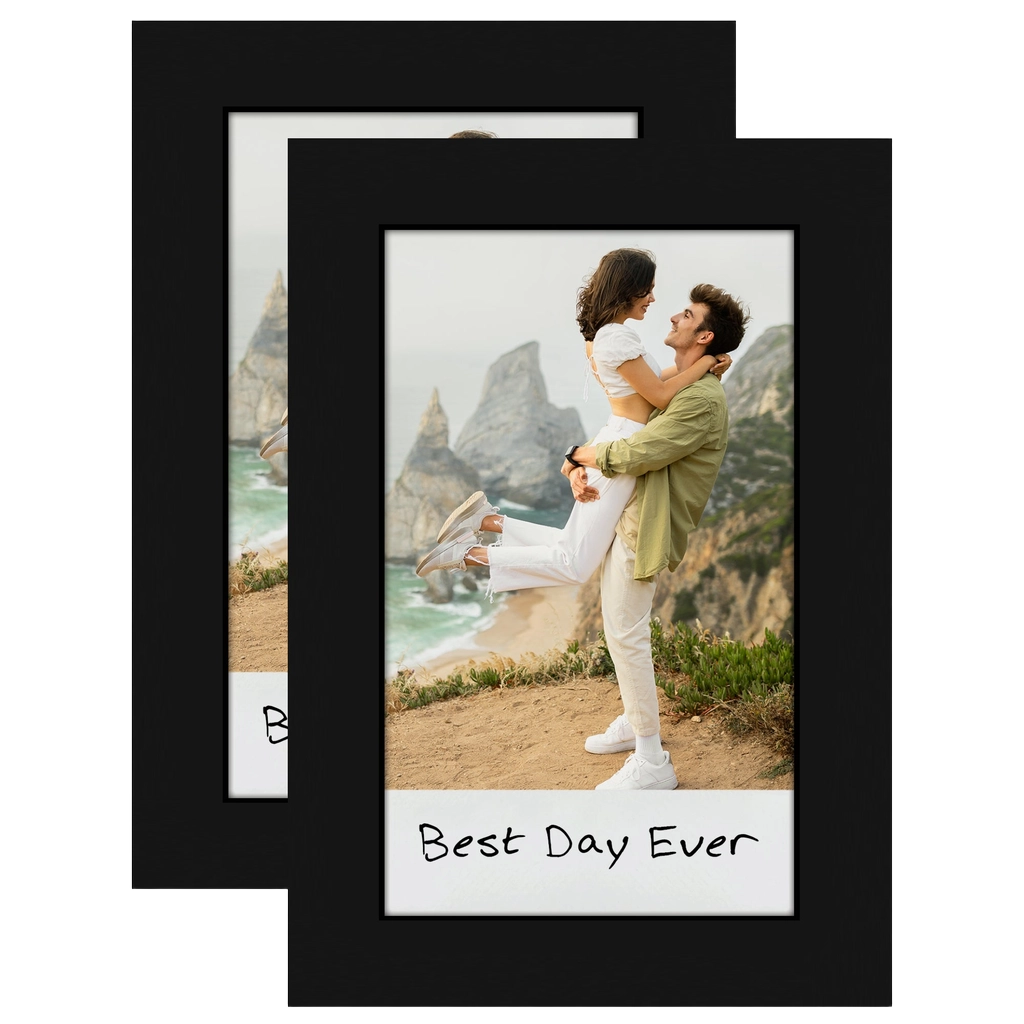 Two black Instax frames stacked, each holding an instant photo captioned Best Day Ever 