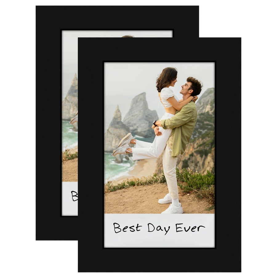 Two black Instax frames stacked, each holding an instant photo captioned Best Day Ever 