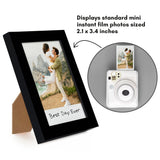 Card on a black Instax frame: displays mini instant film photos, 2.1 by 3.4 inches 