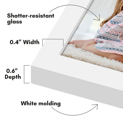 Wall Picture Frame | Contemporary Style | Protective Glass | Easy Mount Display