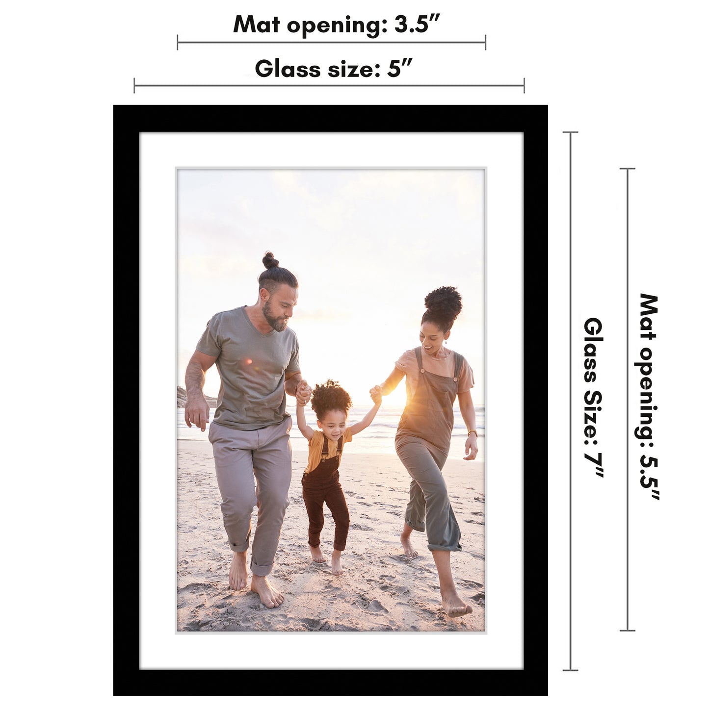 Picture Frame with Mat | Modern Style | Shatter-Resistant Glass | Wall Display