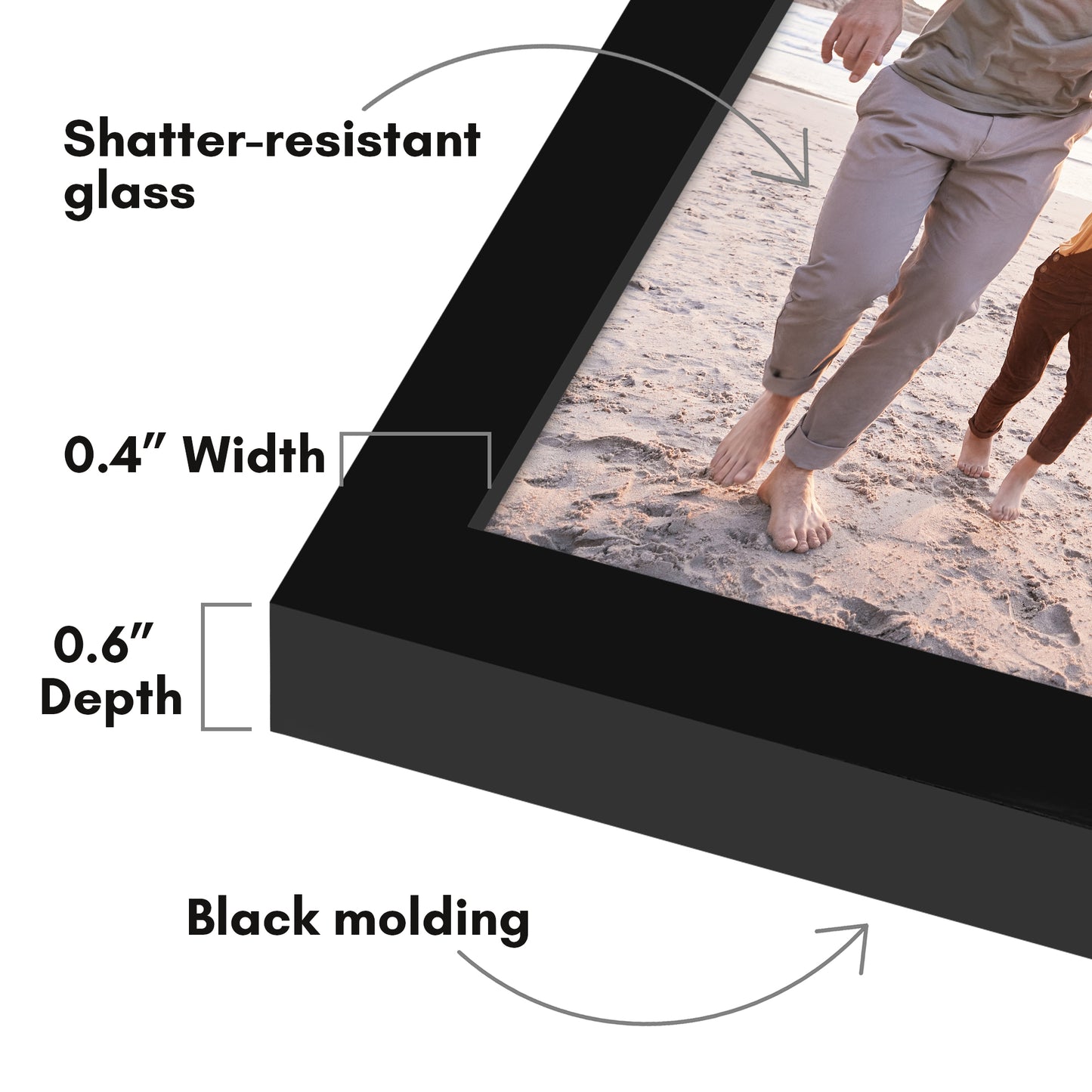 Wall Picture Frame | Contemporary Style | Protective Glass | Easy Mount Display