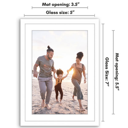 Picture Frame with Mat | Modern Style | Shatter-Resistant Glass | Wall Display