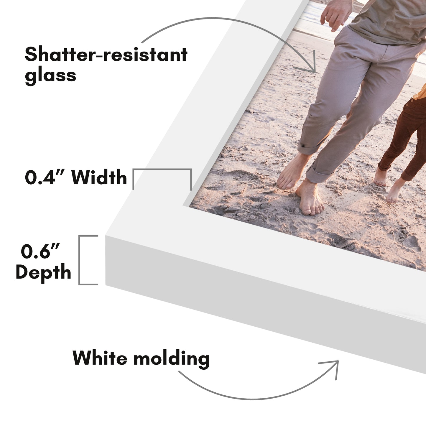Wall Picture Frame | Contemporary Style | Protective Glass | Easy Mount Display