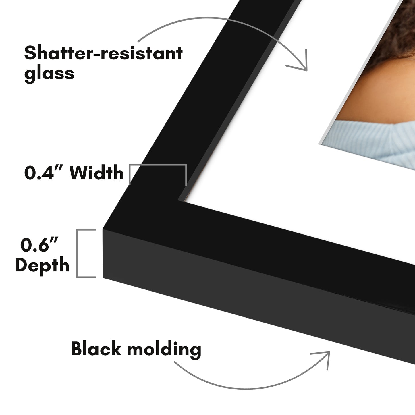 Picture Frame 2 Pack | With Mat | Modern Style | Shatter-Resistant Glass Display
