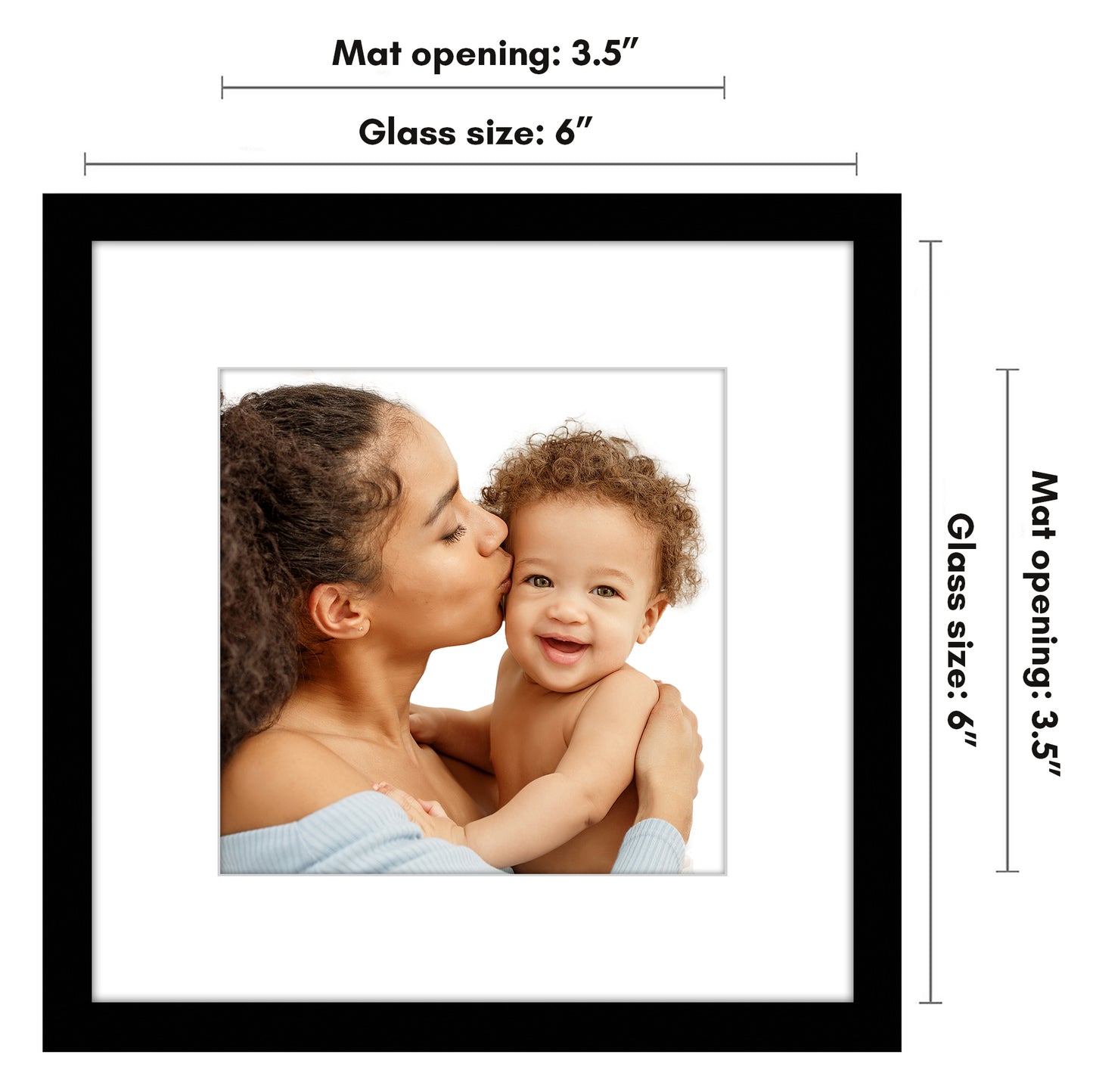 Picture Frame with Mat | Modern Style | Shatter-Resistant Glass | Wall Display