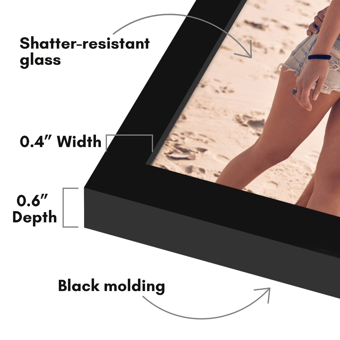 Wall Picture Frame | Contemporary Style | Protective Glass | Easy Mount Display