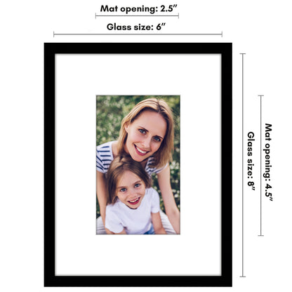 Picture Frame with Mat | Modern Style | Shatter-Resistant Glass | Wall Display