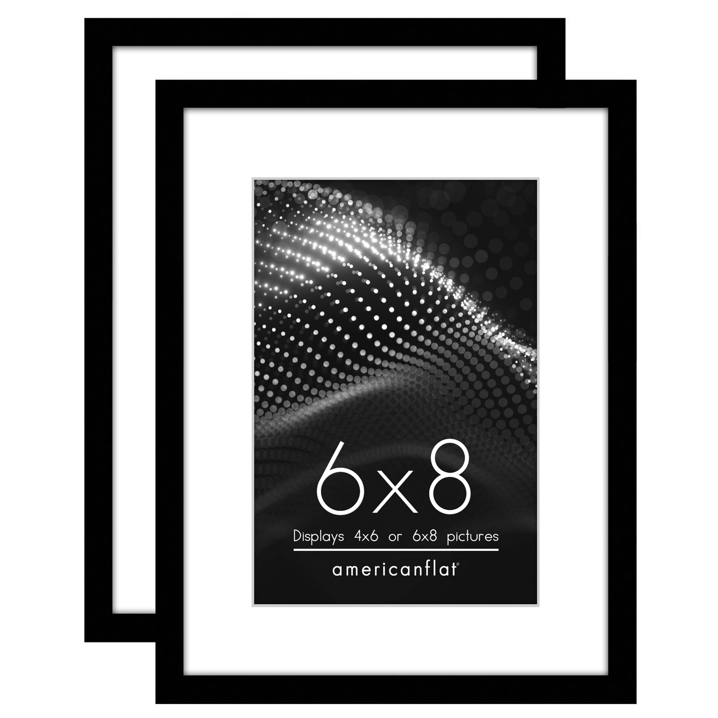 Picture Frame 2 Pack | With Mat | Modern Style | Shatter-Resistant Glass Display