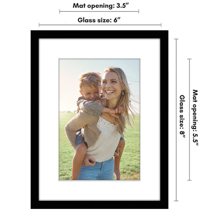 Picture Frame with Mat | Modern Style | Shatter-Resistant Glass | Wall Display