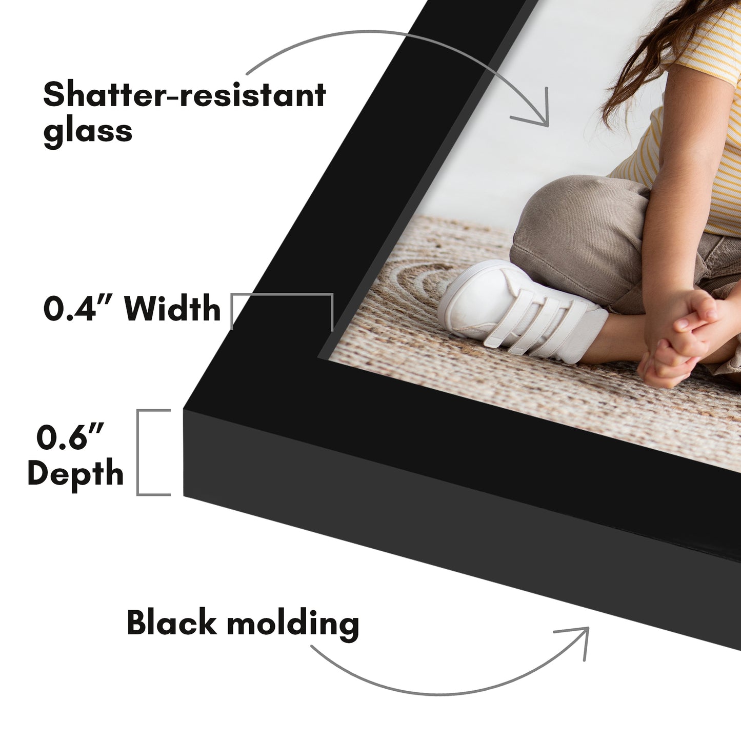 Wall Picture Frame | Contemporary Style | Protective Glass | Easy Mount Display