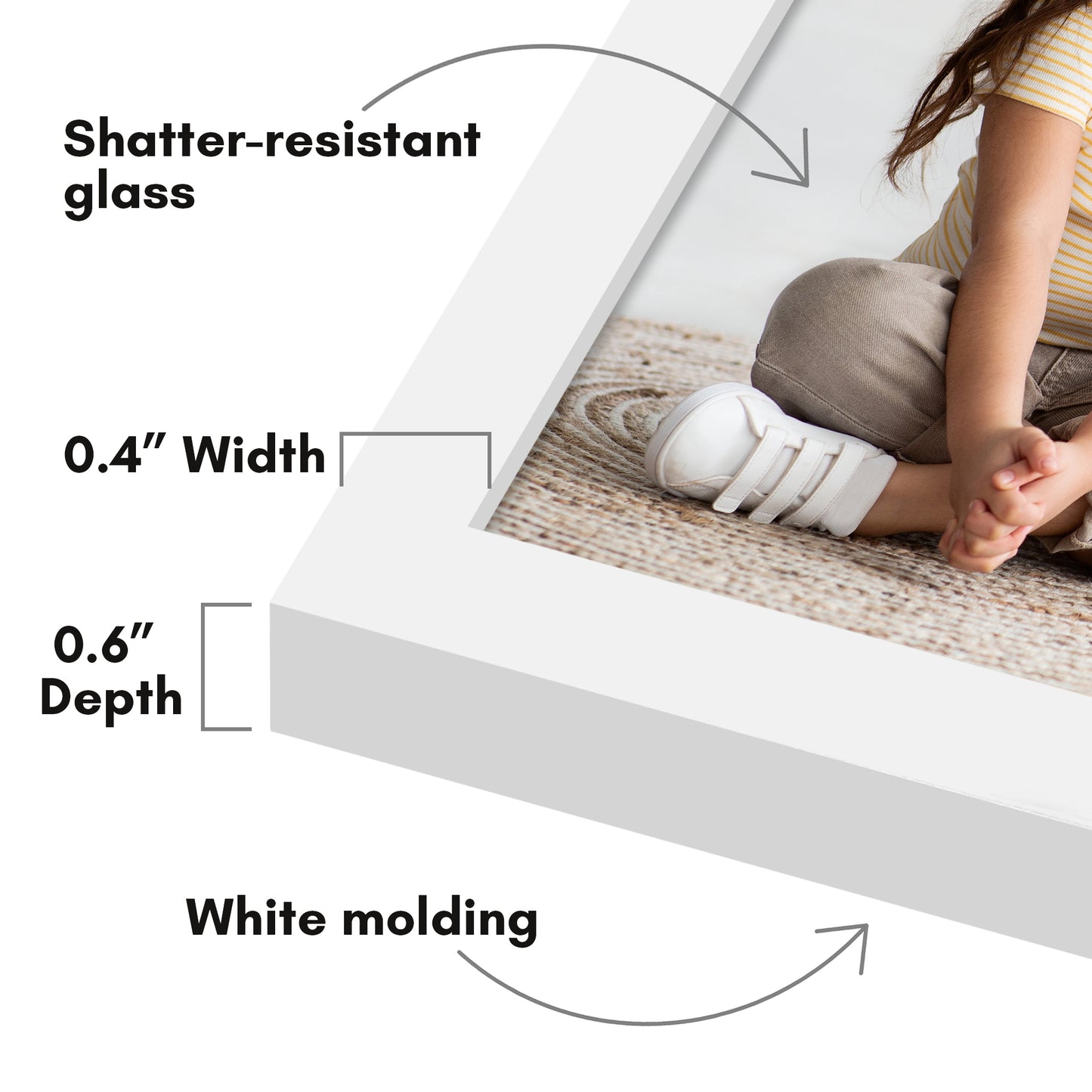 Wall Picture Frame | Contemporary Style | Protective Glass | Easy Mount Display