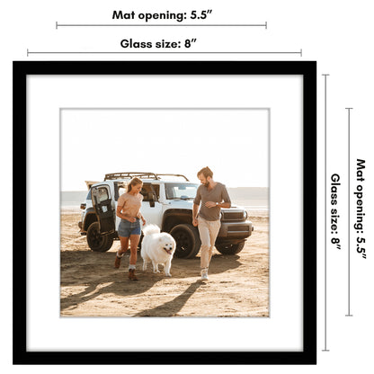 Picture Frame with Mat | Modern Style | Shatter-Resistant Glass | Wall Display