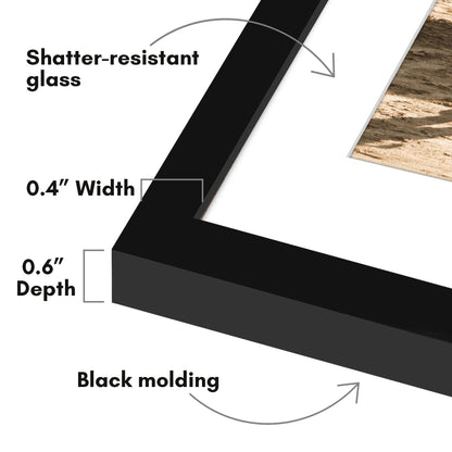 Picture Frame with Mat | Modern Style | Shatter-Resistant Glass | Wall Display